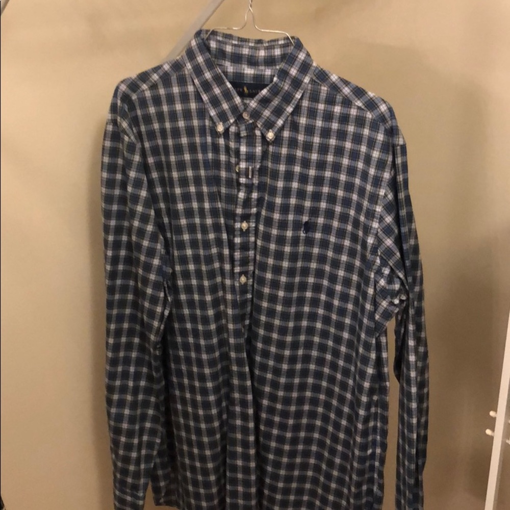 Long sleeve polo button down shirt